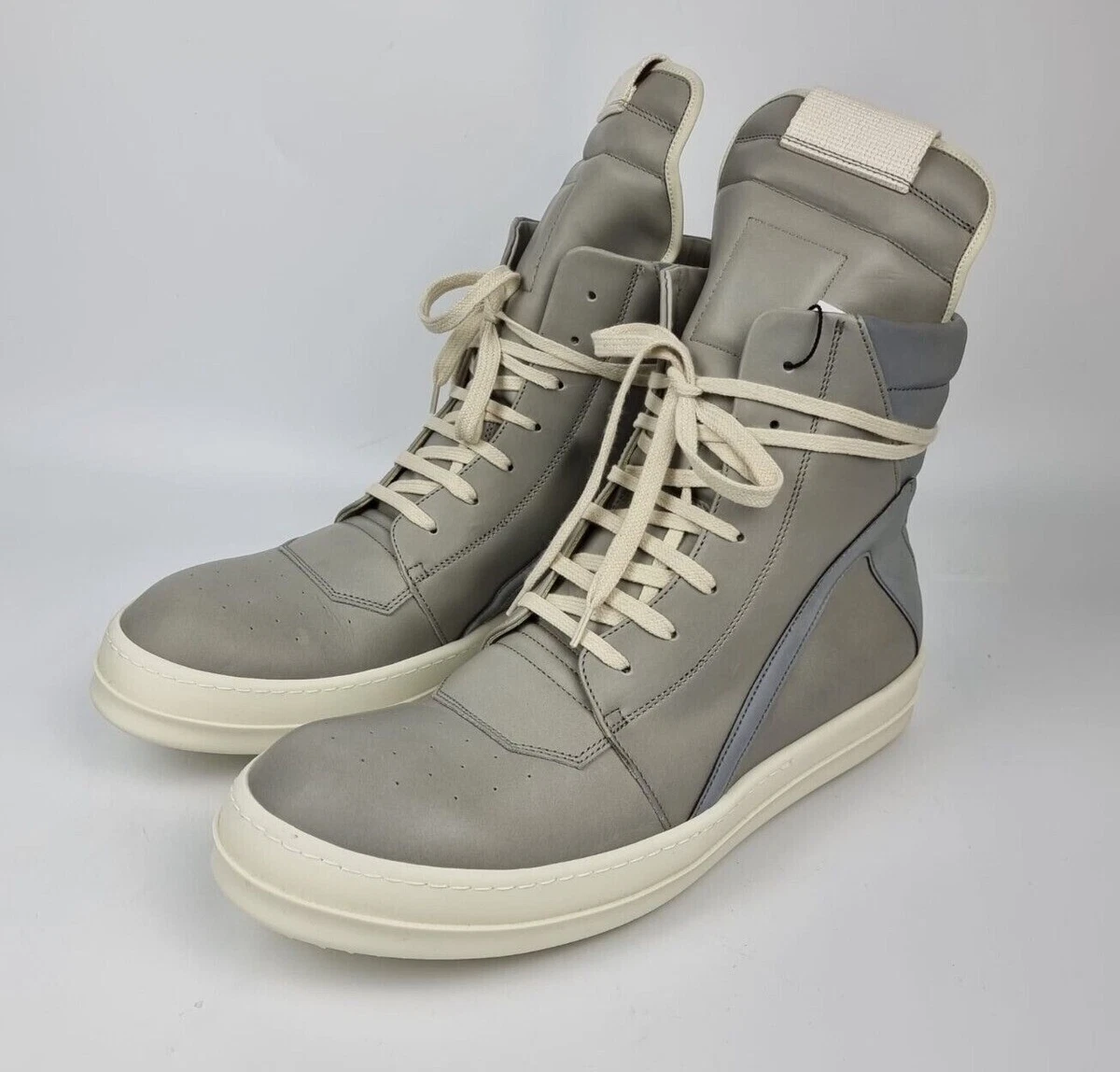 Rick Owens Geobasket Pearl/Reflex Sneakers New Size 43 US 10