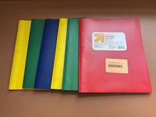 6 Multicolor Plastic Two Pocket portfolio Folders with prons
