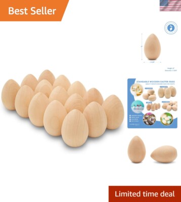 Crafting Joy: 30 Pre-Sanded 2-Inch Flat-Bottom Wooden Eggs for Easter Fun
