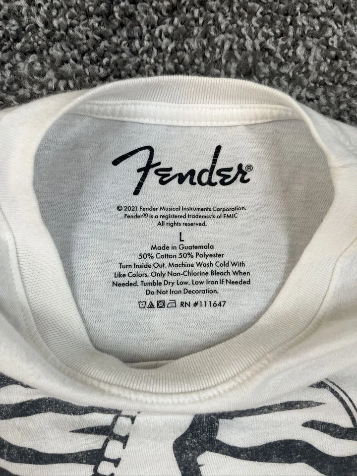 Camiseta gráfica blanca Fender para mujer - Fender - Talla Lg *manchada Foto 4 de 4