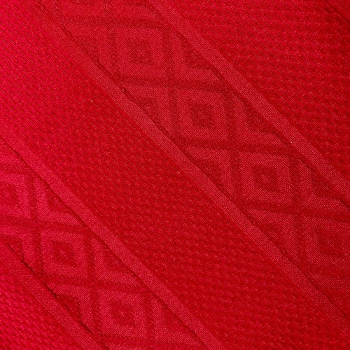 Vintage New Textured Red Polyester Double Knit Fabric 2.33 yds MCM Bellbottoms - Picture 5 of 9