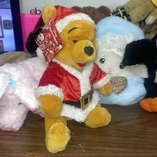 Disney Store Winnie the Pooh Santa Suit Helpers 12" Plush Christmas Walt Disney