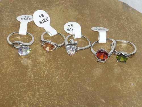 RINGE RINGE 5 STK GR 16 in diversen FARBEN Funkelnd GLAS/METALL NEU - Bild 3 von 8