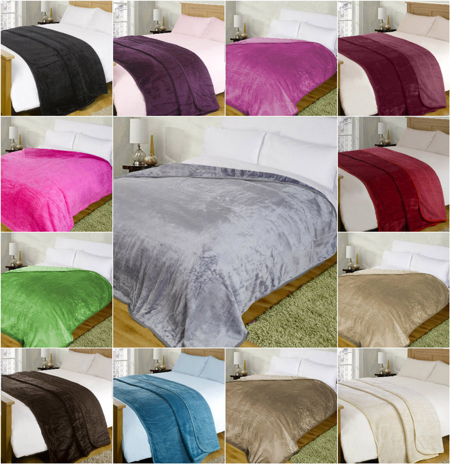 Faux Fur Throw Blanket Double King Size Mink Sofa Bed Luxury Large 12 Colours EBay