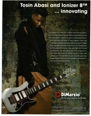 2014 DiMARZIO Ionizer 8 Electric Guitar Pickups TOSIN ABASI magazine ad 