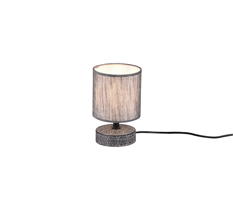 Lampada Tavolo Abat Jour Elegante Moderna Ceramica Grigio Marie GD Trio