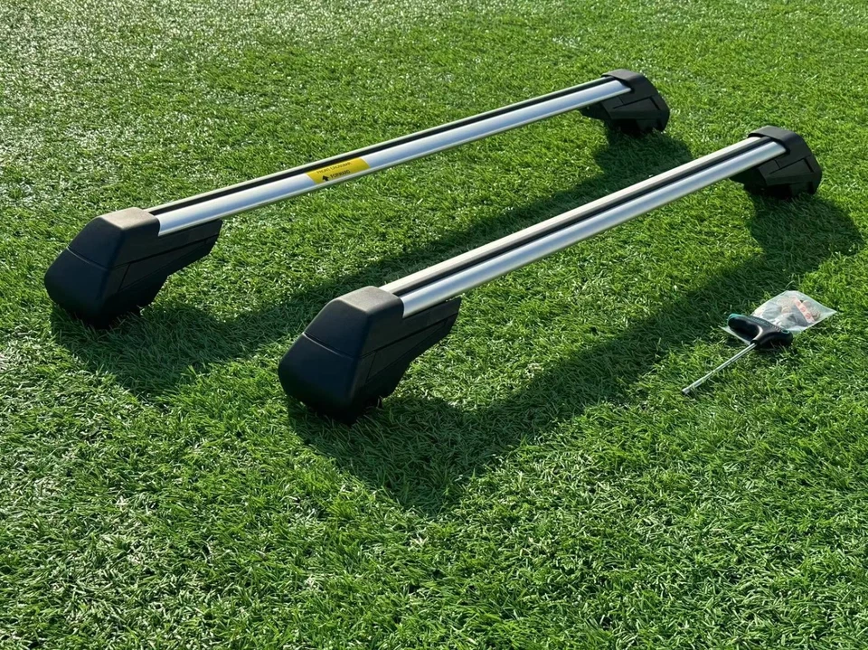 Barra transversal de techo 2 piezas barra plateada negra apta para Toyota C-HR CHR 2018-2022 Foto 4 de 4