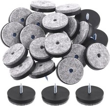 Felt Furniture Glides, Screw-On, Available in 20, 24, 28, 40mm - Made in Germany