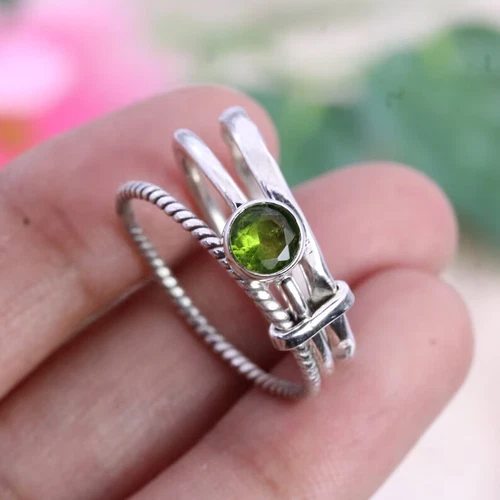 Peridot Ring 925 Sterling Silver Band &Statement Ring Handmade Ring All size