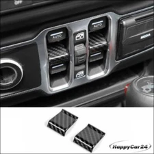 Window lift switch button Cover Trim Fits For Wrangler JL Carbon Fiber 2018-2022