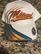 Vintage Miami swirl cap Hat Miami Dolphins/Marlins Colors Clean White Retro Look