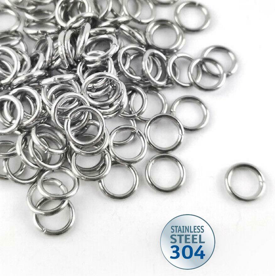 200 STAINLESS STEEL 304 JUMP RINGS 4mm 5mm 6mm 8mm 9mm 10mm VERY STRONG