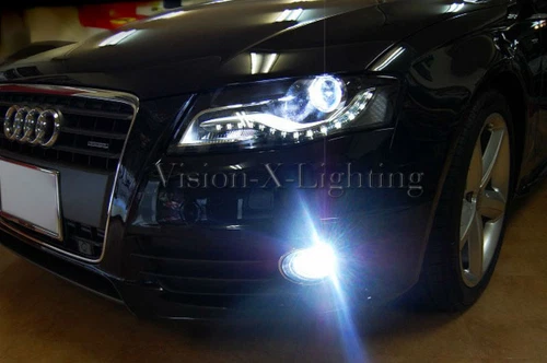 Audi A4 B8 8K 2008-2015 Pair Bulbs Fog LED Light White 6000K + Resistors Canbus