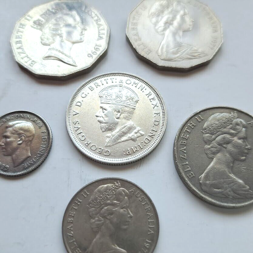 Australia Coins -1927 Silver Florin & 5 Other Coins - Picture 5 of 6