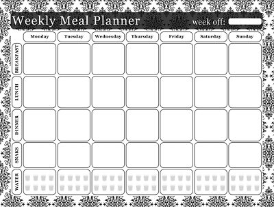 Meal Planner Magnetic Desk Calendar Notepad Menu Food Organizer Weight Loss (06)