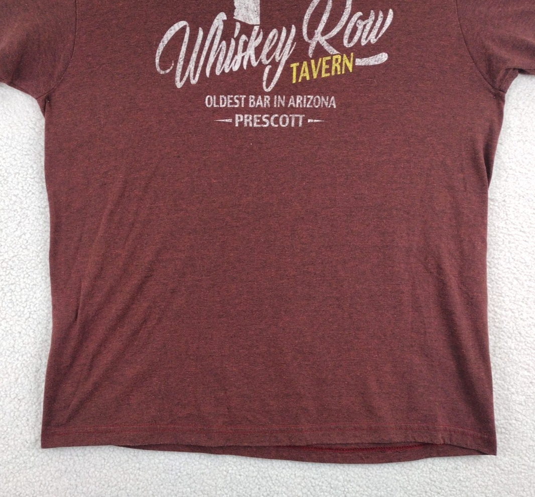 FILA Whiskey Row Tavern Prescott AZ Tshirt Uomo XL Rosso Marrone Maglia Manica Corta