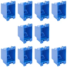 10-Pack 1-Gang Old Work Switch/Outlet Box ETL, 14 Cu In Plastic 2.25x4.30x2.75"