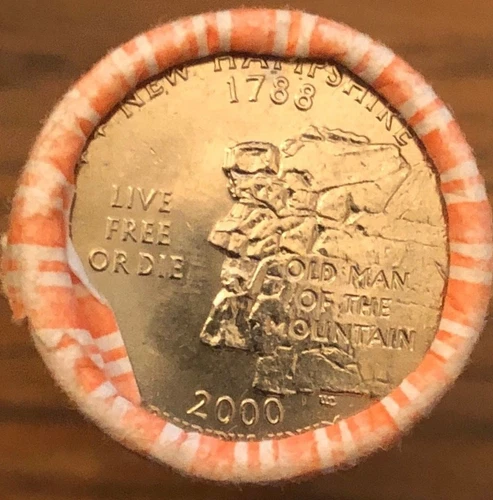 2000 D NH New Hampshire US State Quarter Roll Gem BU Uncirculated Denver mint
