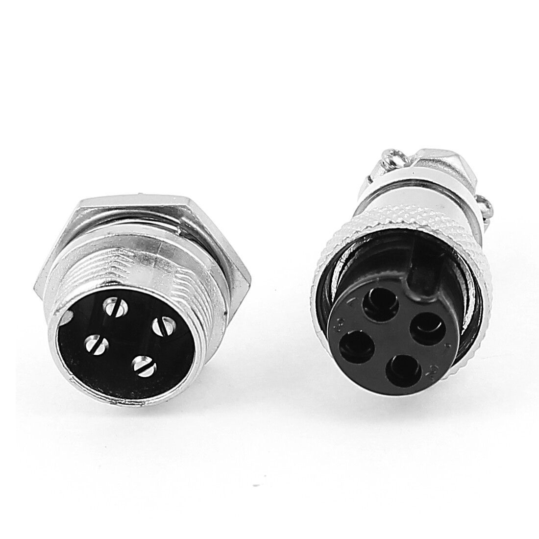 10Pairs 16mm Thread 4 Pins Male Female Panel Metal Aviation Wire