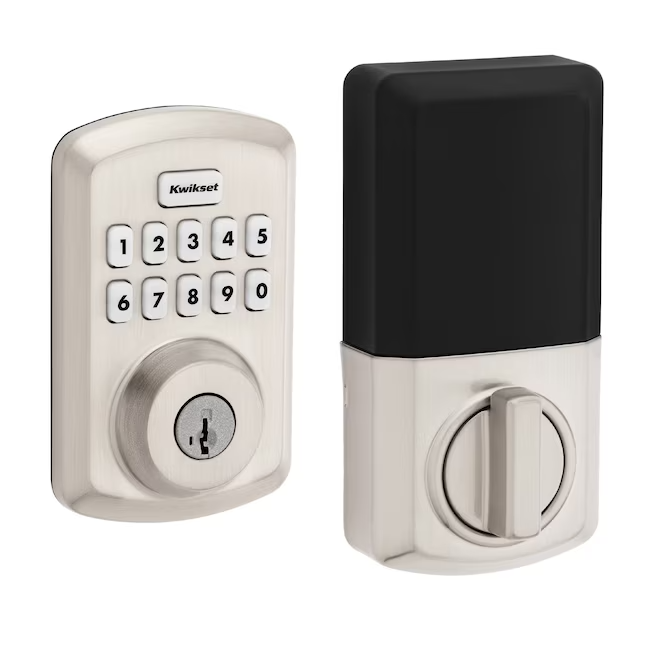 Kwikset Powerbolt Satin Nickel Smartkey Deadbolt Keyless Entry Single Cylinder-image