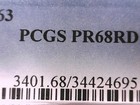 1963 P Lincoln Memorial Cent PCGS PR 68 RD 34424695 — photo 3