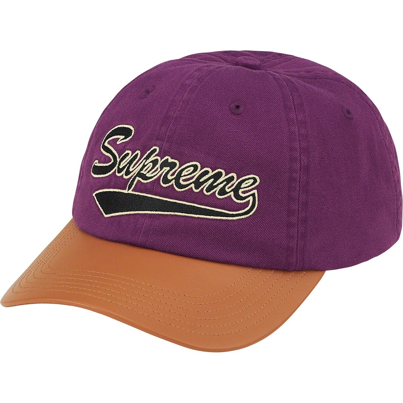 VISIÈRE CUIR SUPREME 6 PANNEAUX CHAPEAU CAPUCHON VIOLET SS21