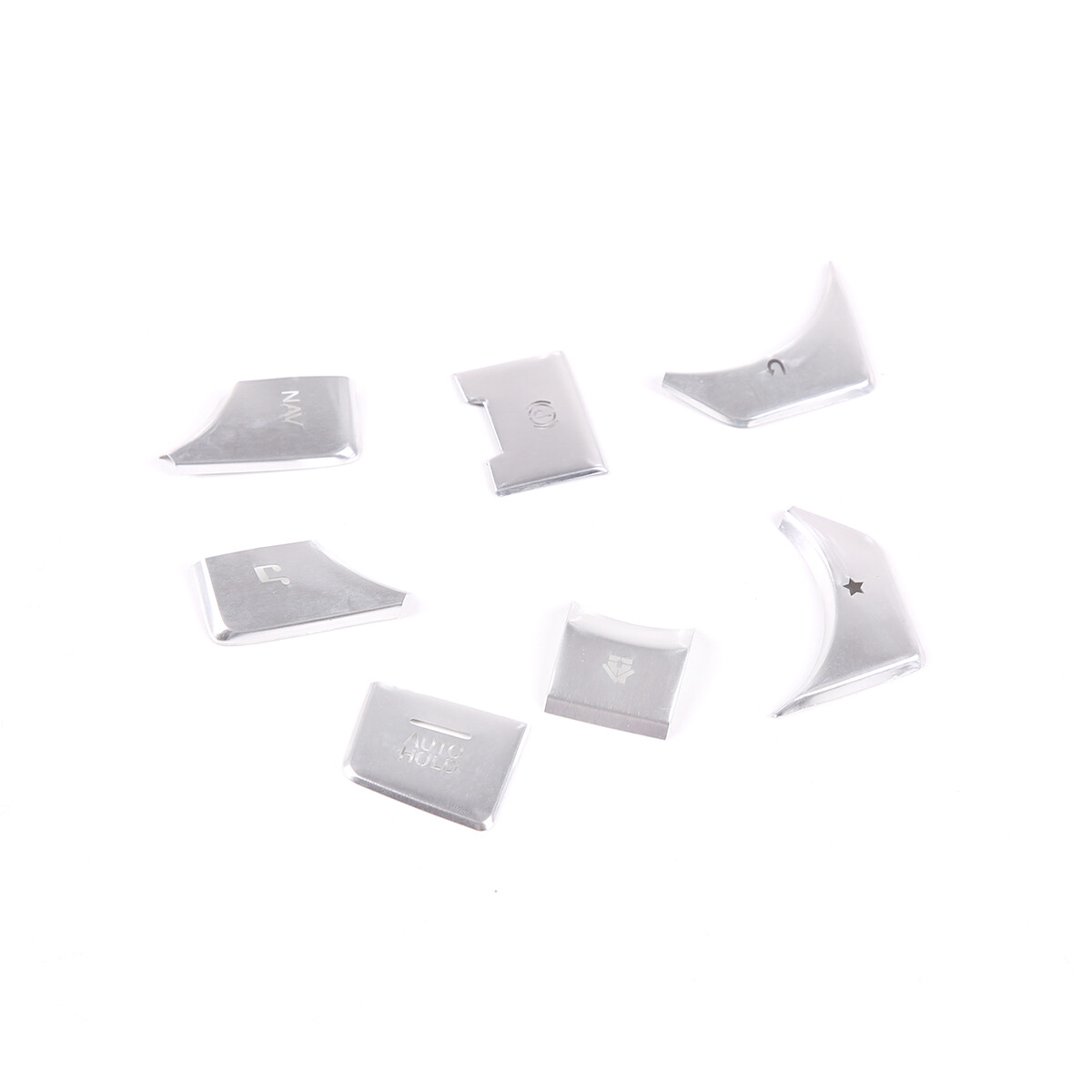 Silver Alloy Console Multimedia Button Trim 7PCS For Mazda CX-5