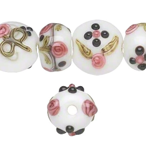 Perlas de Vidrio Rondelle Blanco para Hacer Joyas