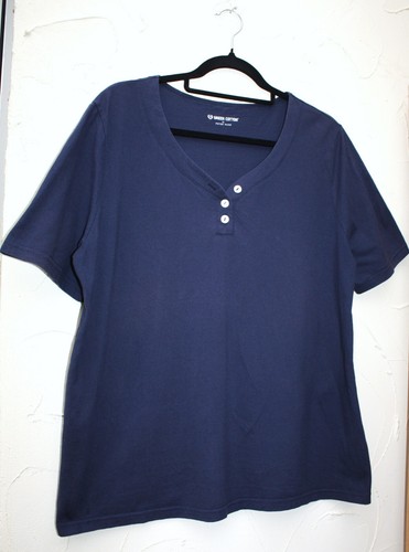 GREEN COTTON by Peter Hahn T-Shirt Gr.46 Dunkelblau Marine Baumwolle L Shirt