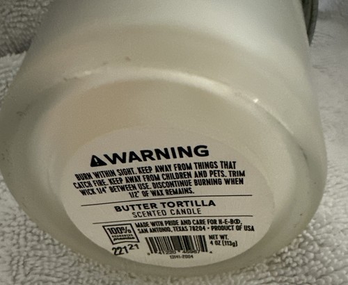 HEB Scented Candle Flavor Favorites Bakery Butter Tortilla (4 oz) New. - Picture 6 of 10