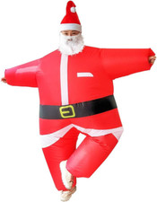 Inflatable Christmas Santa Claus Suit, Funny Blow up Christmas Costumes Suit, Un