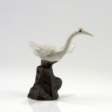 Keramikfigur Kranich, Bonsaifigur Pflanzen-De...