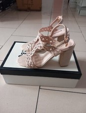 Sandali eleganti Gold&Gold raso cipria con strass tacco 9,5 cm SUPER SCONTO