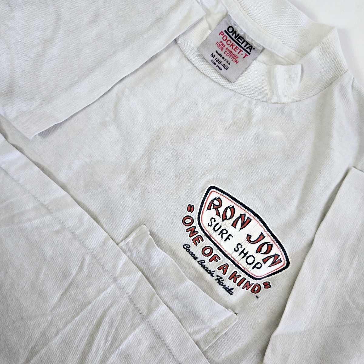 Vintage 1986 Ron Jon SurfShop Pocket Shirt XL Party Shark RARE 80s