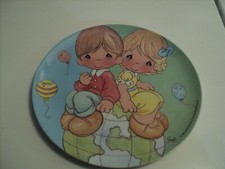 Vintage Precious Moments Gibson Melamine 8" Dining Plate Kids on top world