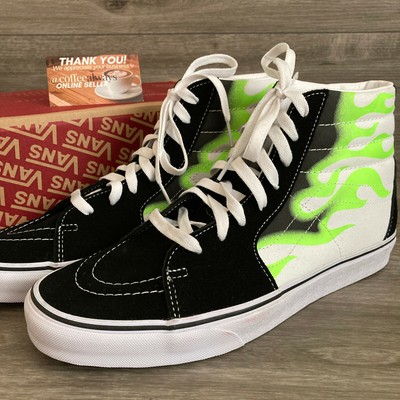 vans sk8 green flame
