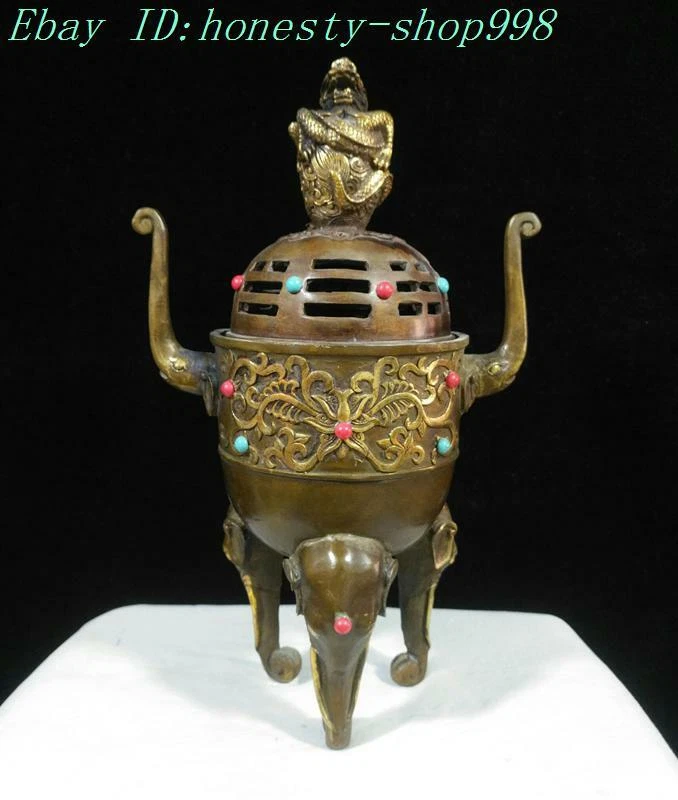 蓝色中国风青铜香炉| eBay