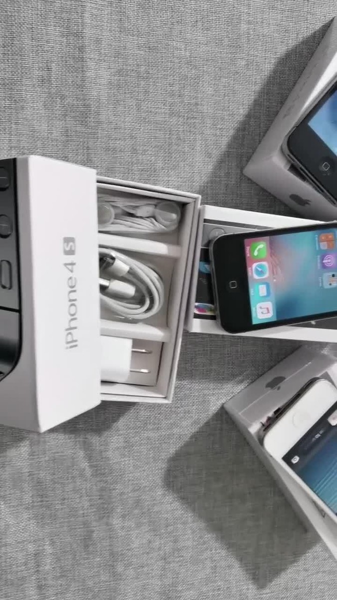 iPhone4s 64GB 動作可能 BOX付き Apple iPhone 4 4S 8 16 32 64GB iOS 6 7 9 Unlocked 3G good