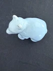 Vintage Shawnee Small Glossy Blue Pottery Standing Bear 3.25" Tall