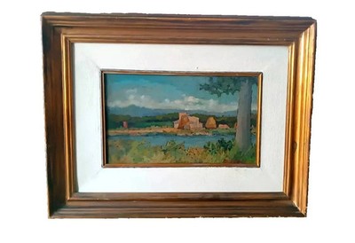 Landscape painting by Arnaccio Pisa, 1950s, Ferruccio Rosini (Livorno 1932-2021)