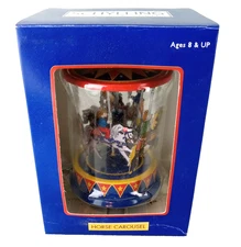 SCHYLLING Pull & Spin Tin Litho HORSE CAROUSEL Toy Mechanical NIB NEW