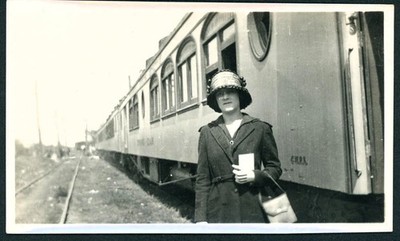c1920 Cincinnati Hamilton & Dayton Railroad CWRX Tourenwagen Pretty Girl Snap 