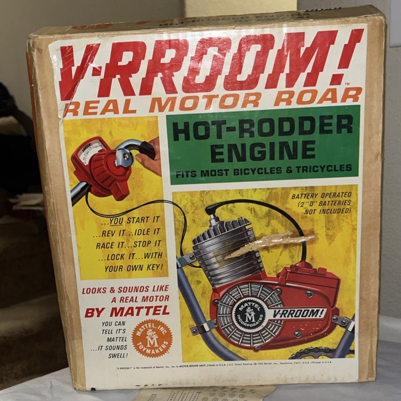 Mattel V-RROOM! Hot-Rodder Engine Real Motor Roar Bicycle Accessory