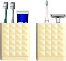 Toothbrush Holders Wall Mounted,Diamond Facet Tooth Brush Holder for Bathroom,2