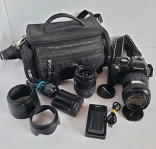 Olympus E500 DSLR Digital Camera w Extras 40-150mm 14-45mm Lenses 3 Batteries 
