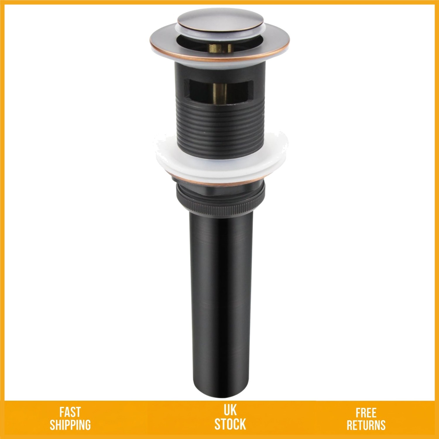 Elegant Oil Rubbed Bronze Pop Up Sink Drain With Overflow Fits 1.57-2.36 In