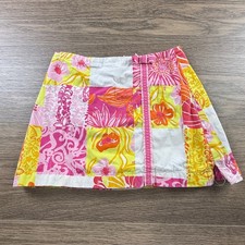 Vintage Lilly Pulitzer Patchwork Skort Yellow Pink Size 7 Preppy Spring Summer