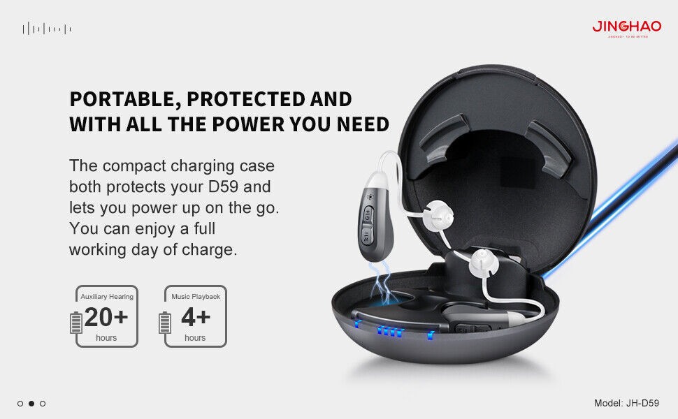 JINGHAO Digital Hearing Amplifier Noise Reduction,Charging Case,Chargeable
