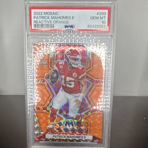 2022 Panini Mosaic Patrick Mahomes II #293 Reactive Orange PSA 10