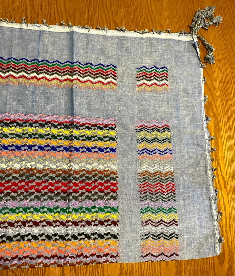 Bufanda Kuffiyeh Gris Arco Iris Única Cubierta Keffiyeh, Prendas para la Cabeza Vestido Vintage Hatta Foto 2 de 2